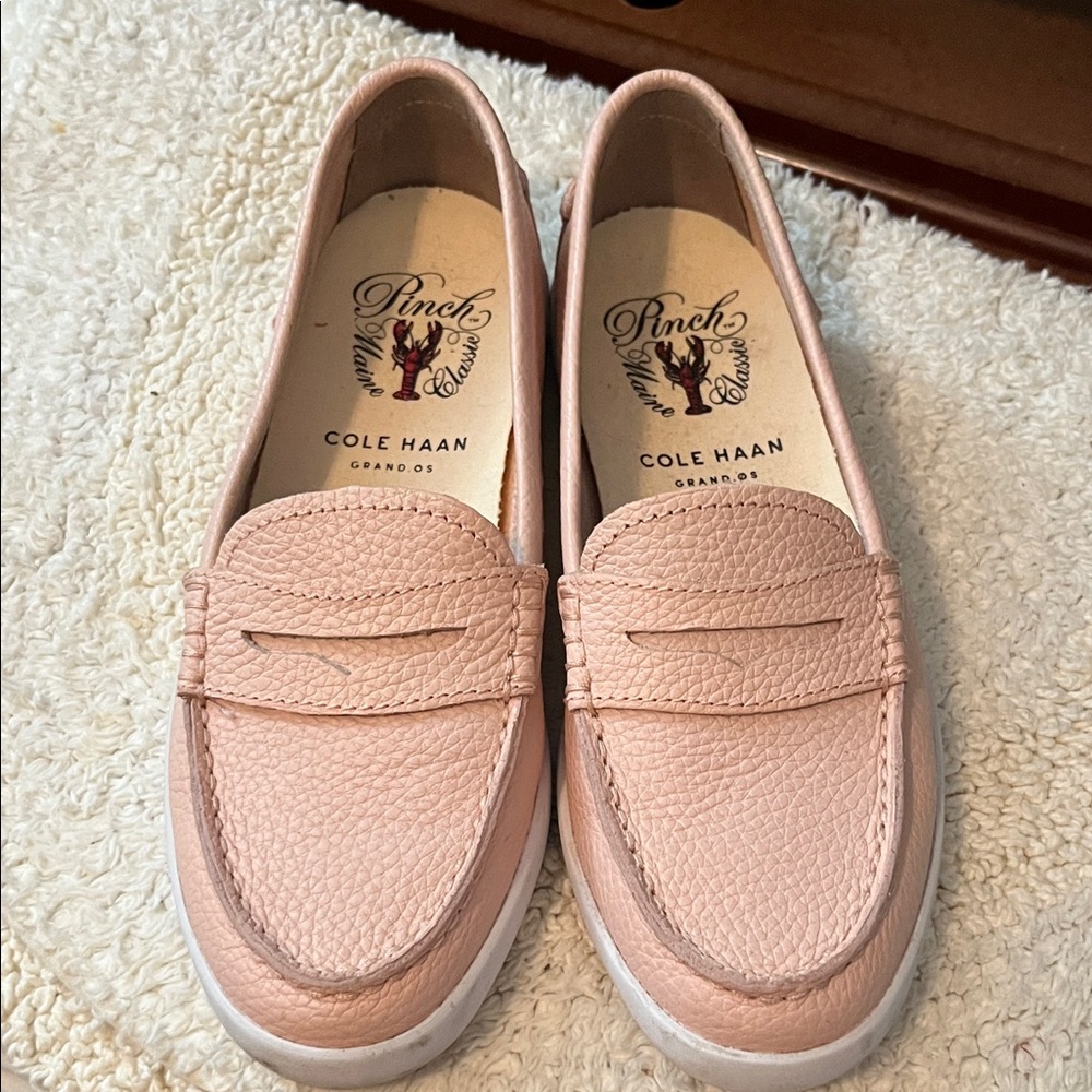 Cole Haan Blush Pink Leather Penny Loafers